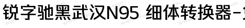 锐字驰黑武汉N95 细体转换器字体转换